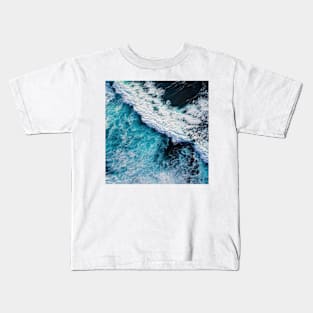 Ocean foam, Blue Ocean Summer Beach Waves Kids T-Shirt